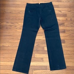 Neil Barrett 100% Cotton Black Pants Vertical Zip